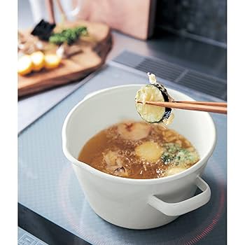 琺瑯　ホーロー　オイルポット　揚げ鍋　天ぷら鍋　日本製　ベルメゾン Amazon | [ベルメゾン] 揚げ物鍋 少ない油で揚げられる 琺瑯鍋